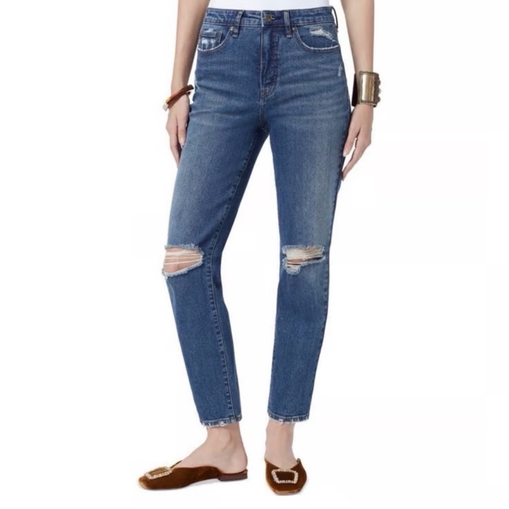 Sam Edelman Distressed High Rise Straight  Women's Jeans